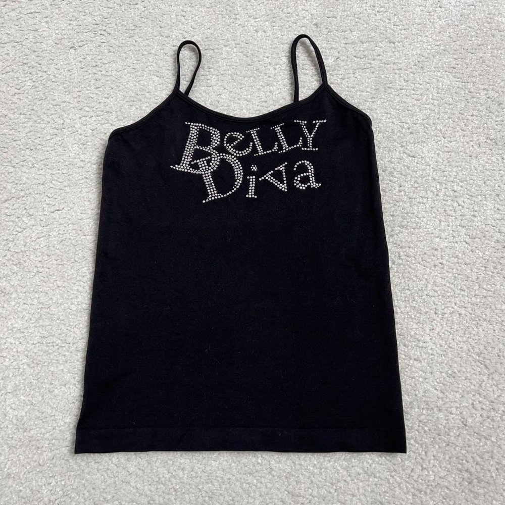 Vintage y2k rhinestone belly diva cami top